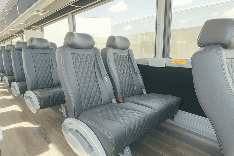 interior of Milwaukee Shuttle Bus Rentals charter bus